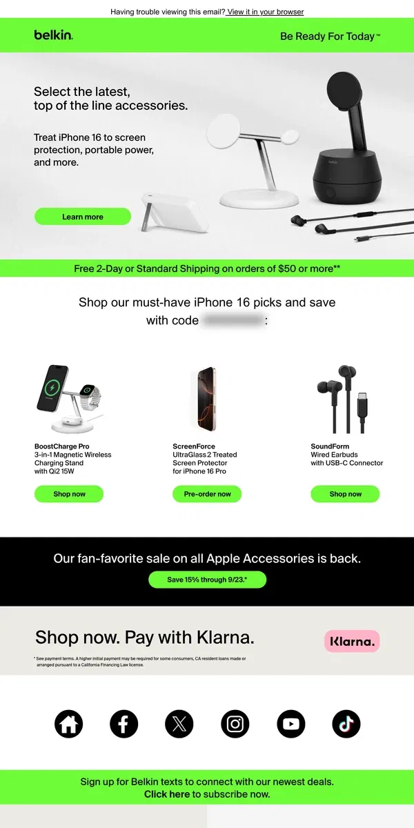 Email from Belkin. Shop the Latest Apple Accessories for the Newest iPhone Devices