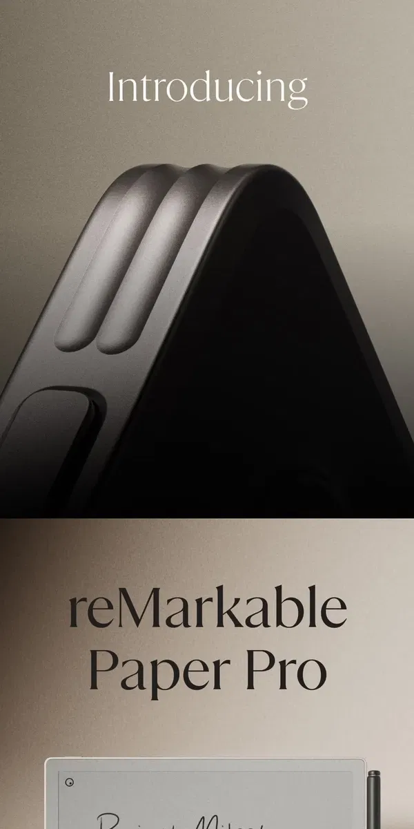 Email from reMarkable. Introducing reMarkable Paper Pro