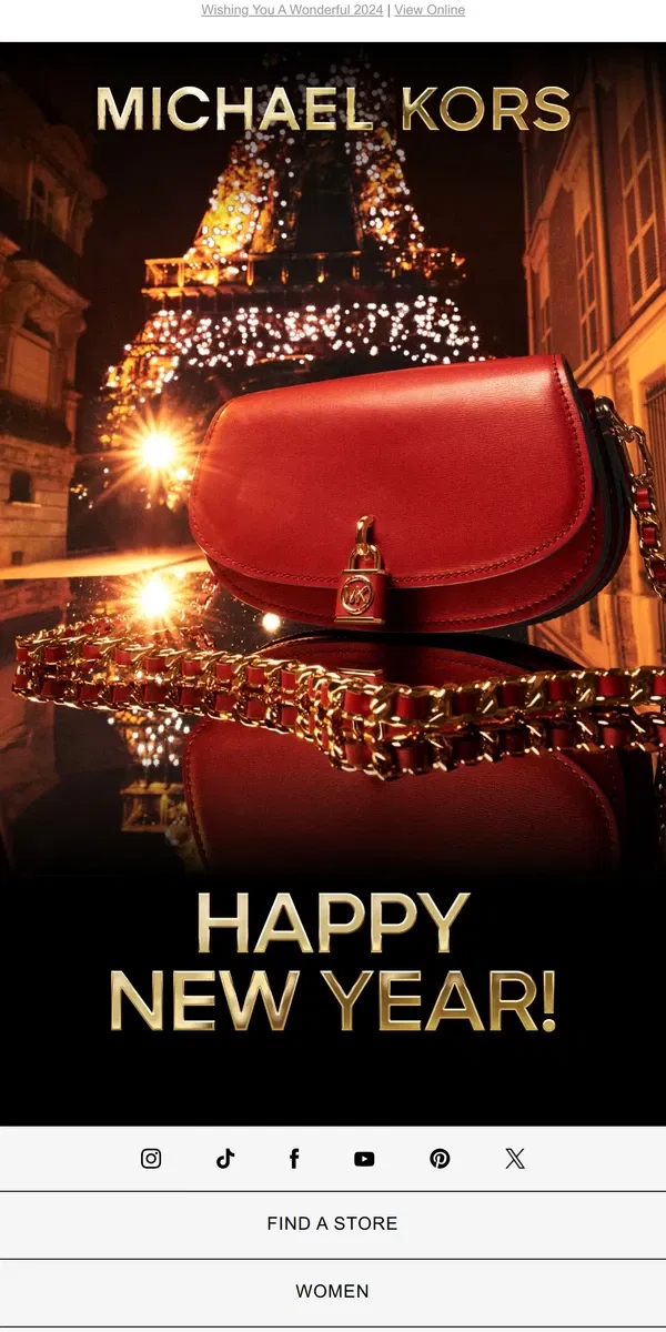 Email from Michael Kors. Happy New Year