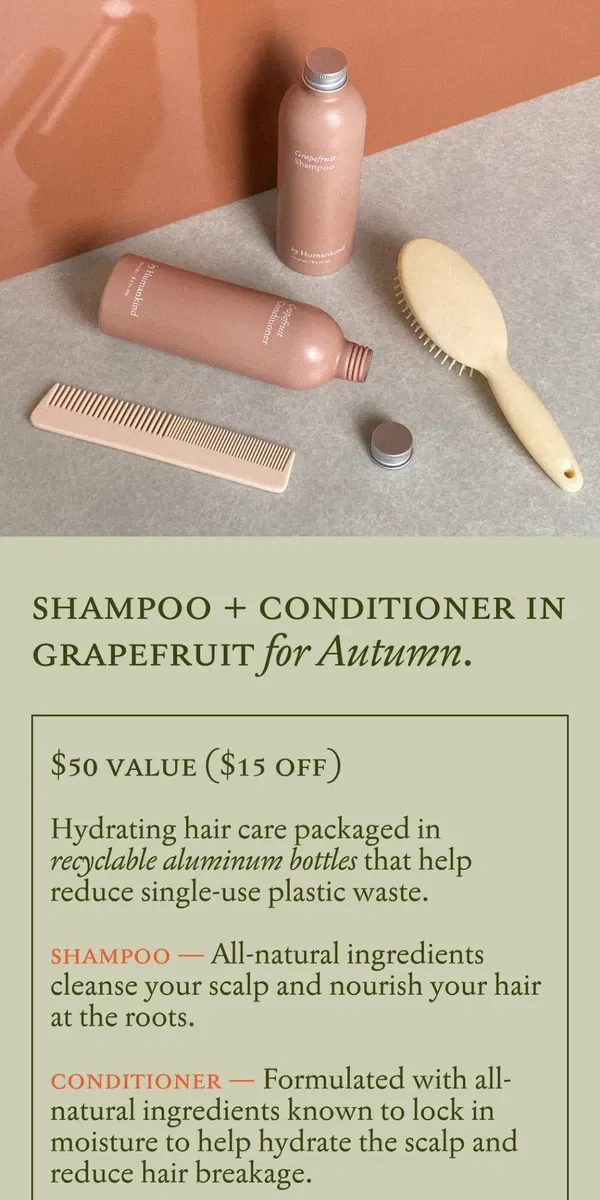 Email from by Humankind. Fall scents for your hair –