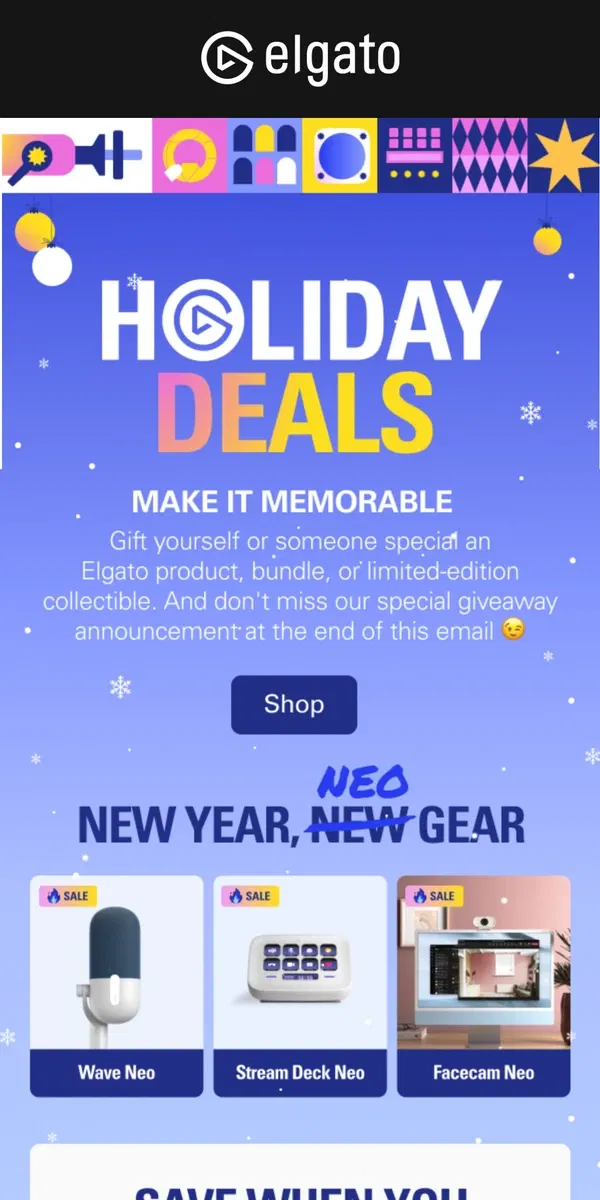 Email from Elgato. We’ve got gifts for everyone on your list 🎁