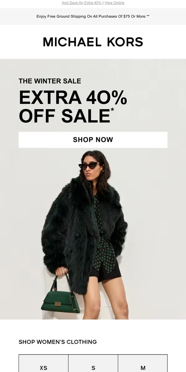 Email from Michael Kors. See What's On Sale In Your Size