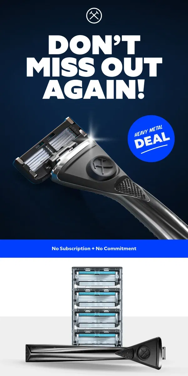 Email from Dollar Shave Club. No subscription, no commitment