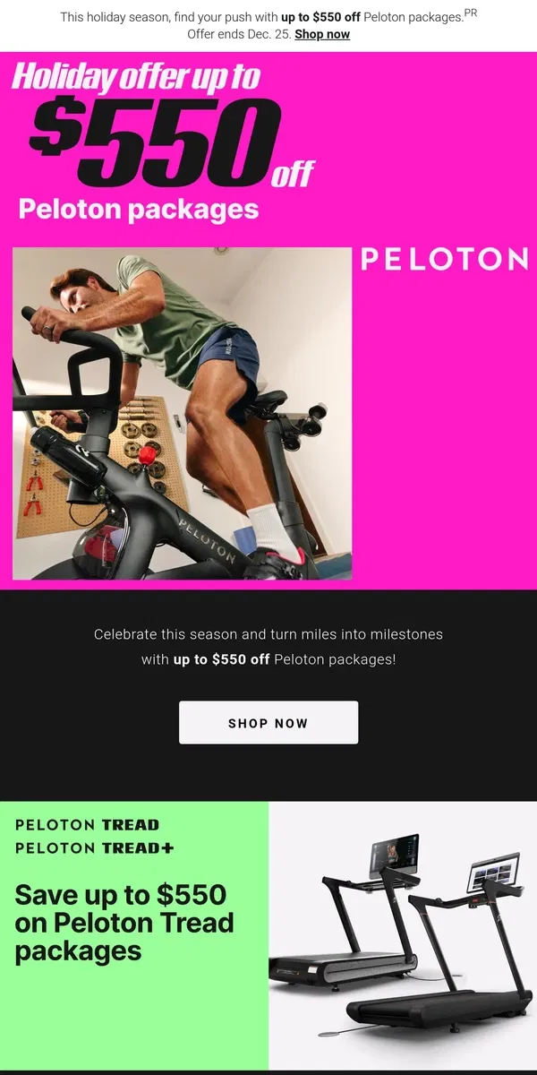 Email from Peloton. There's still time to get the perfect gift