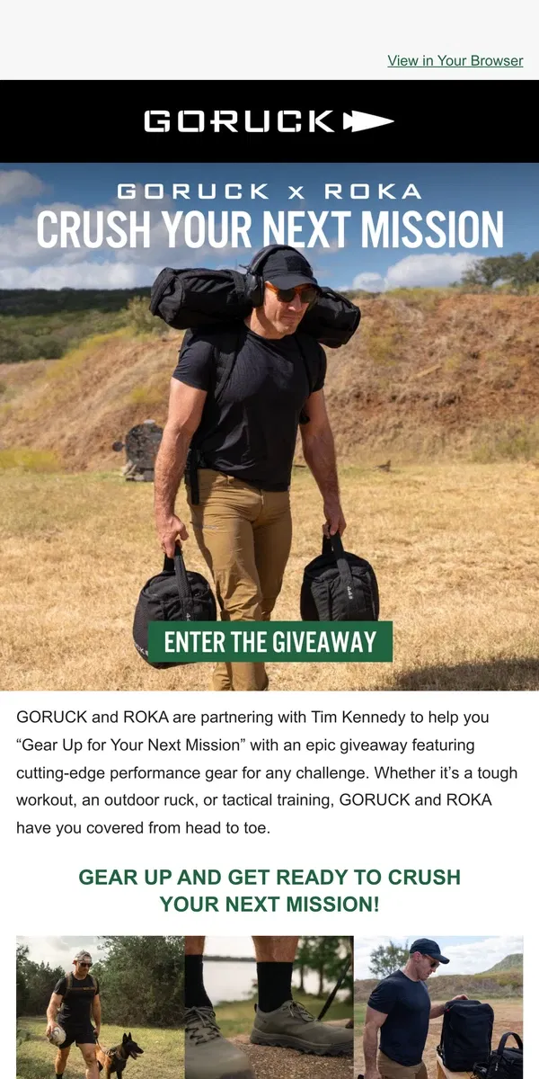 Email from GORUCK. Are You Mission Ready?