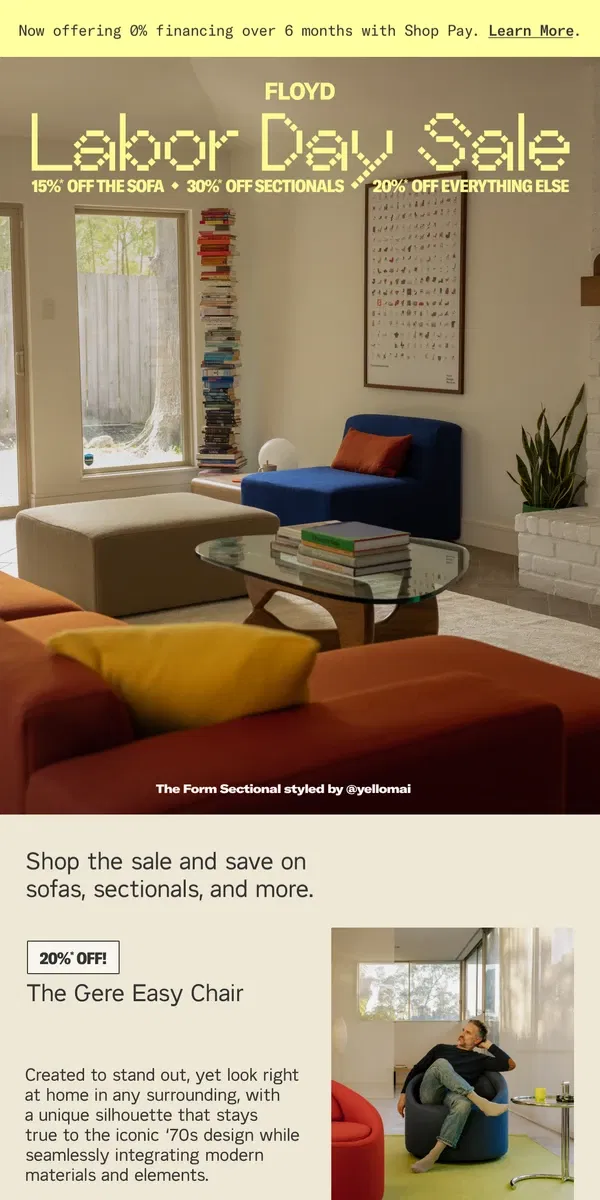 Email from Floyd Home. Save on sofas, sectionals and more