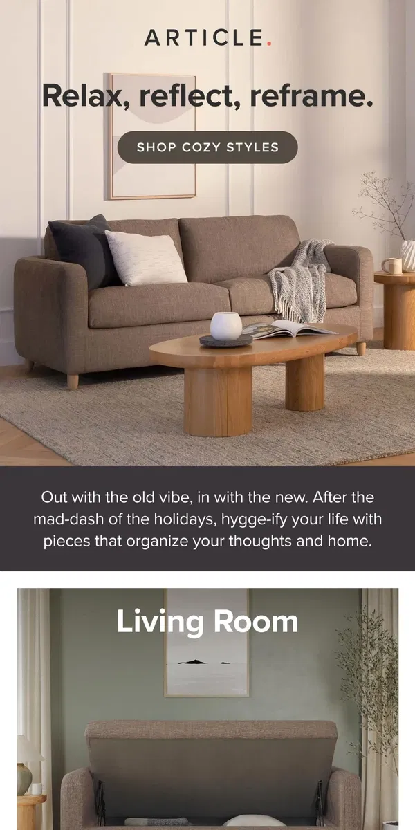 Email from Article. Relaxed furniture for every room