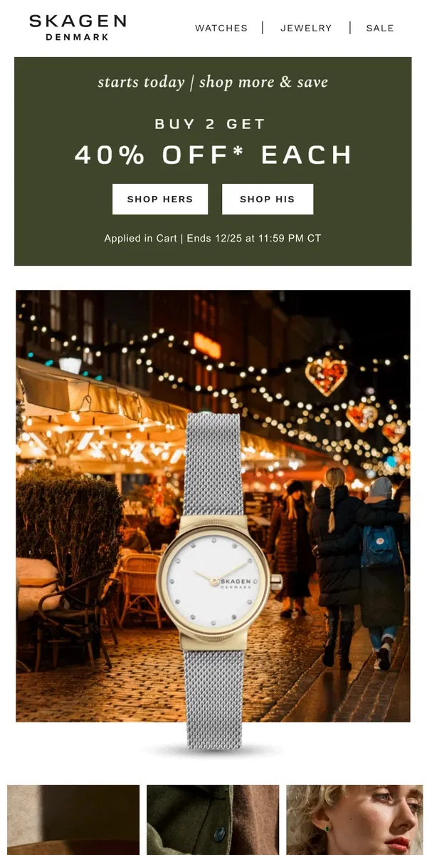 Email from Skagen. starting today: we're rewarding your good style.