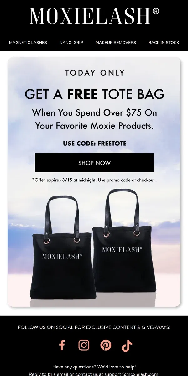 Email from MoxieLash. 👀FREE GIFT?