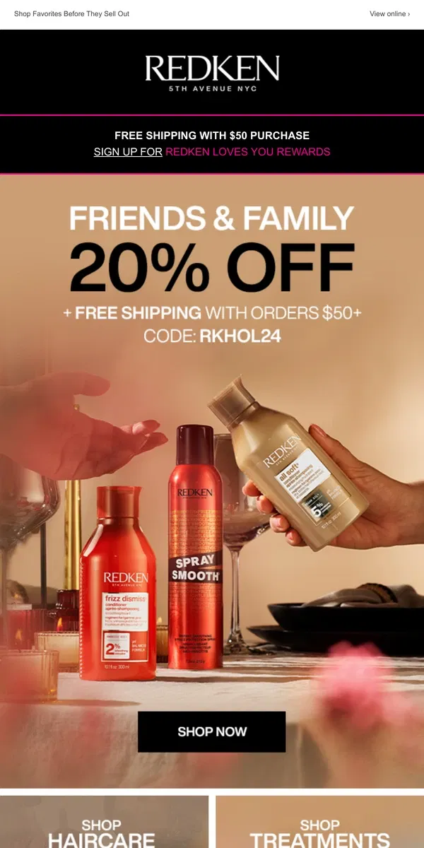 Email from Redken. Enjoy 20% on Your Redken Purchase