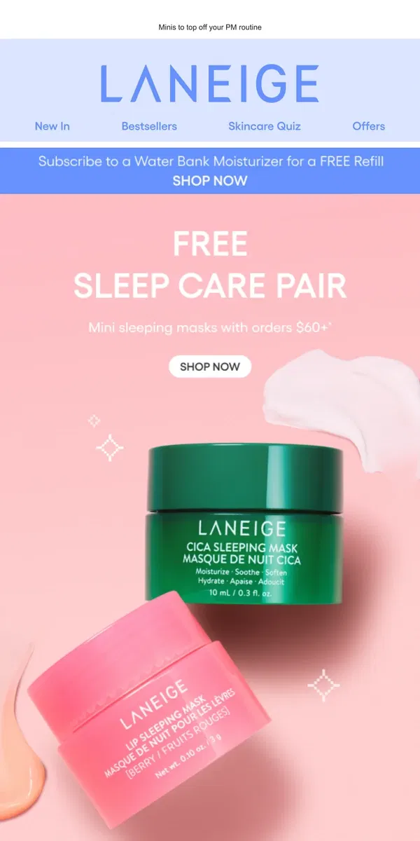 Email from LANEIGE. Ending Soon: FREE GIFTS on Orders $60+