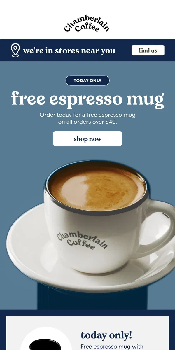 Email from Chamberlain Coffee. did someone say free?