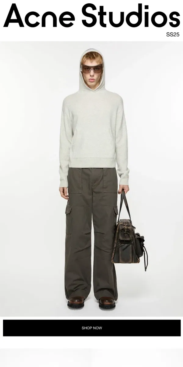 Email from Acne Studios. Layering cashmere knitwear