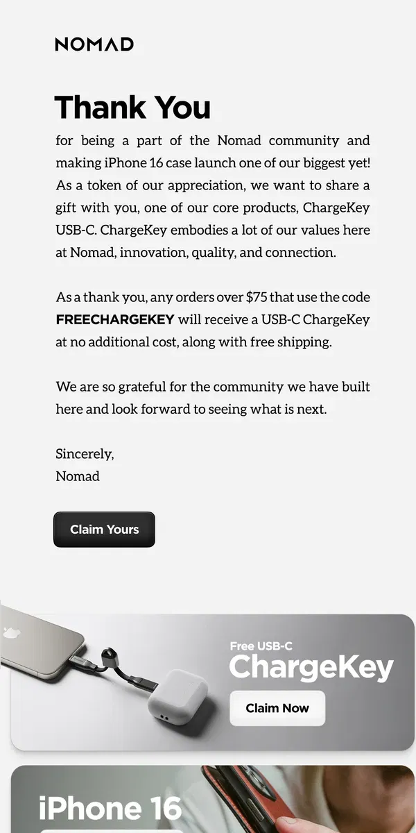 Email from Nomad. FREE ChargeKey 👀⚡