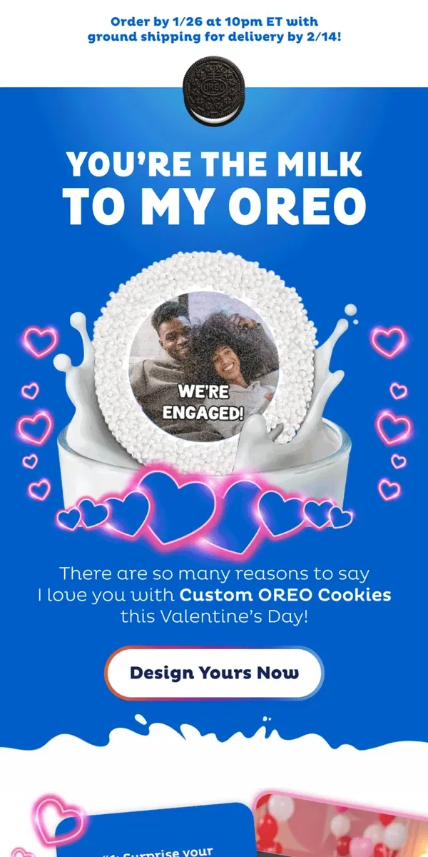 Email from OREO. 3 Ways to Celebrate Valentine’s Day ❤️🌹💌