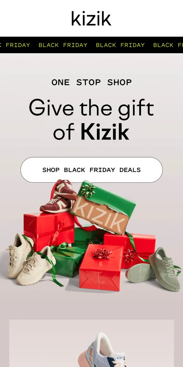 Email from Kizik. Black Friday is still GOING!