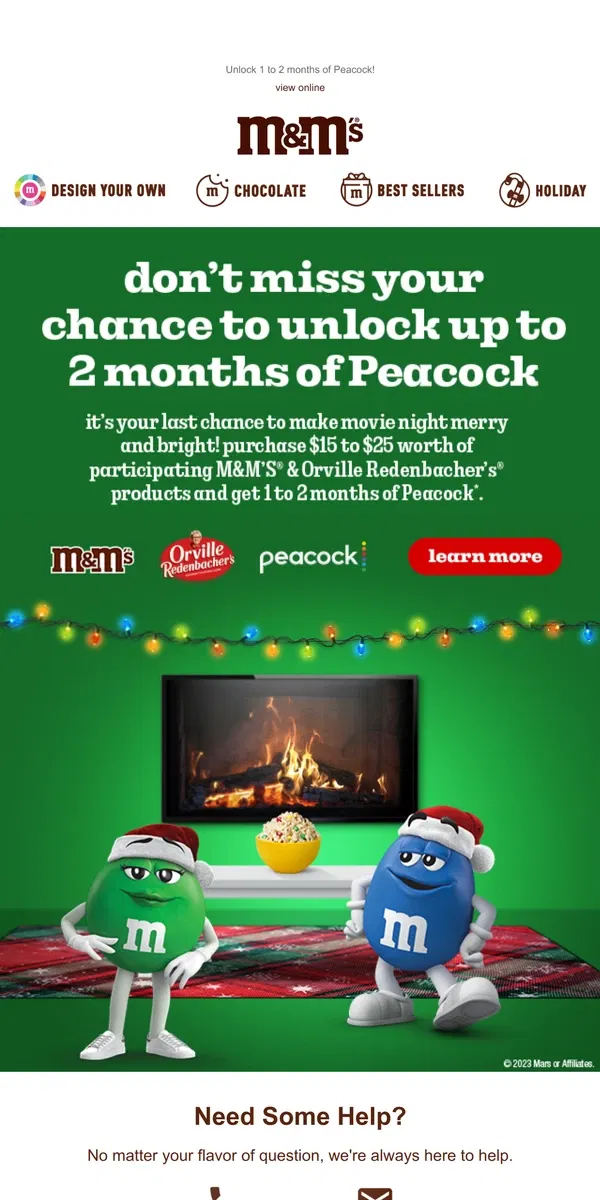 Email from M&M's. It'd be a "reel" shame if you missed this!