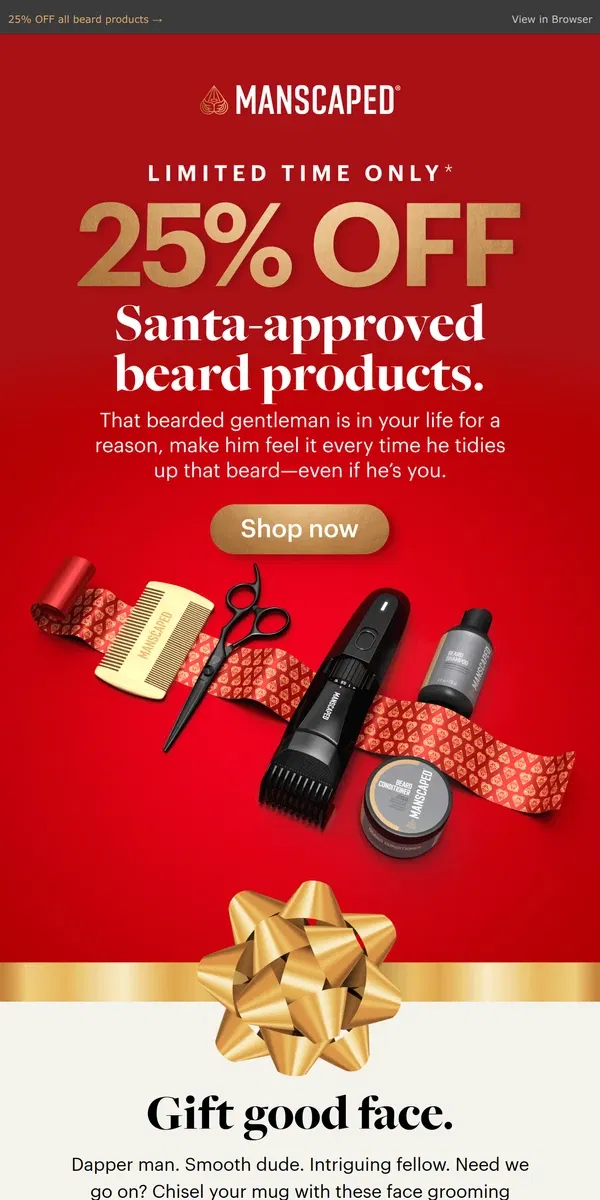 Email from MANSCAPED. Trim your beard, not your budget