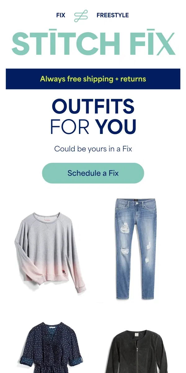 Email from Stitch Fix. Your next favorite outfit is just a Fix away! 💖