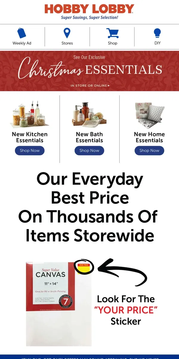 Email from Hobby Lobby. Save Big On Everyday Deals!