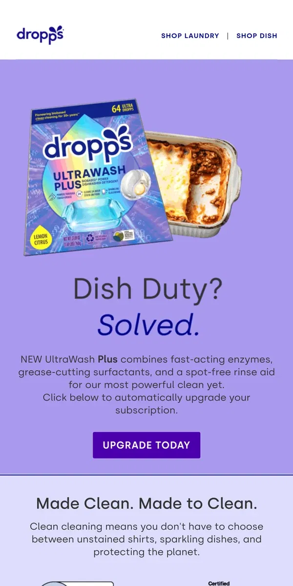 Email from Dropps. Ready to upgrade your dish routine? ✨