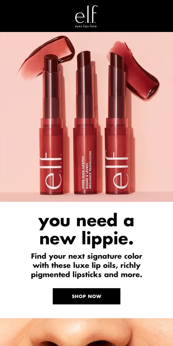 Email from e.l.f.. You *need* a new lippie 💋