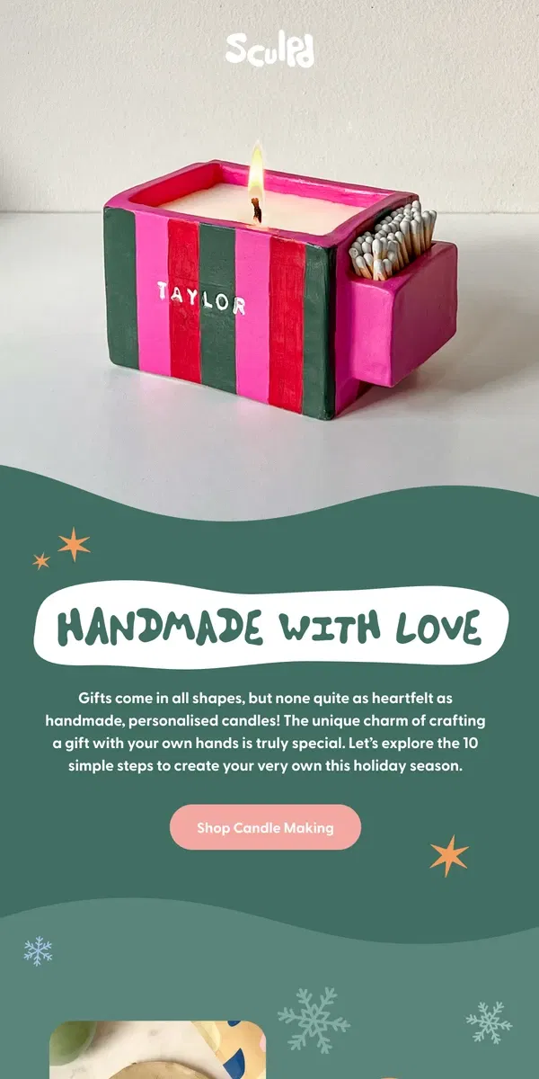 Email from Sculpd. How to Make a Handmade Candle Gift for Xmas