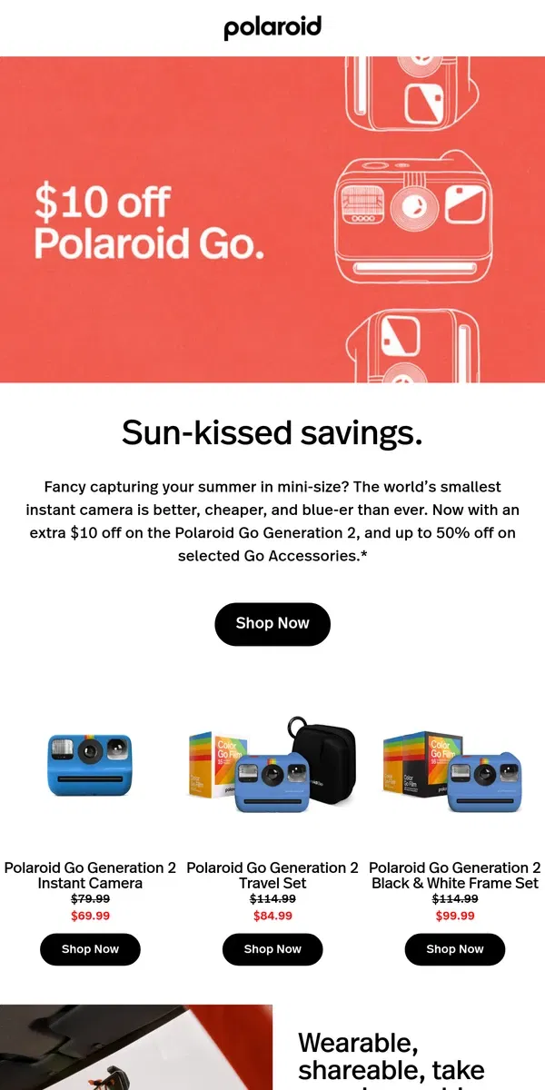 Email from Polaroid. Hey, ready to capture your 🌞 summer🌞 in analog?