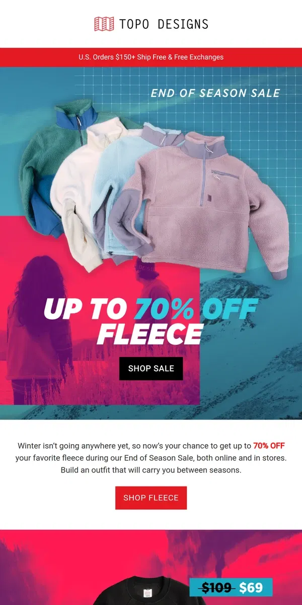 Email from Topo Designs. Up to 70% Off Fleece