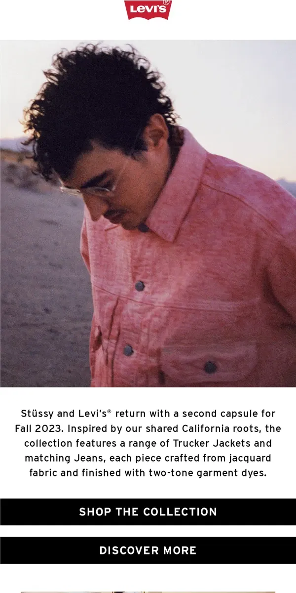 Email from Levi's. Stüssy & Levi’s®