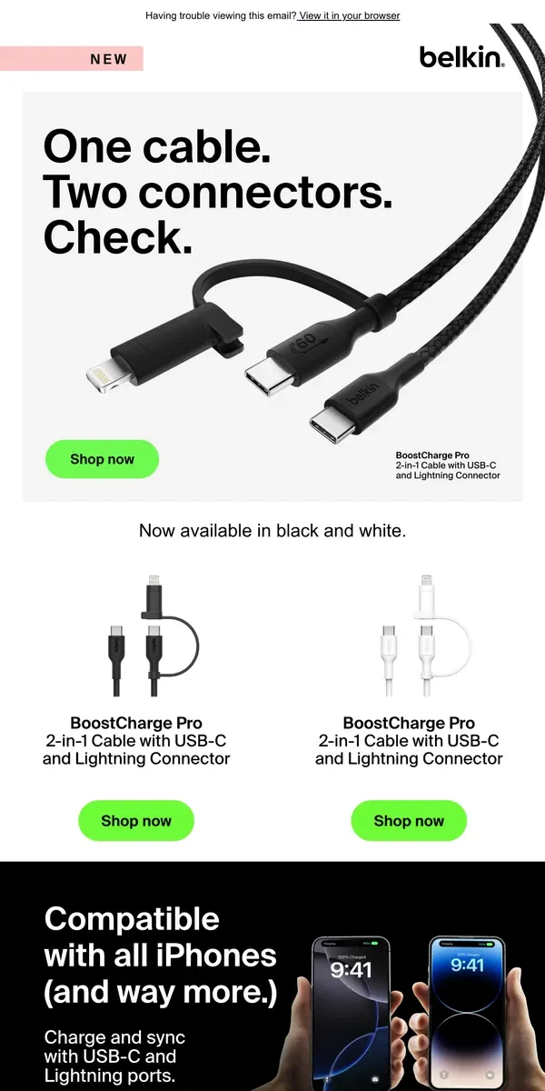 Email from Belkin. Get our 4.8 ⭐️, cable that connects to laptops, tablets and smartphones