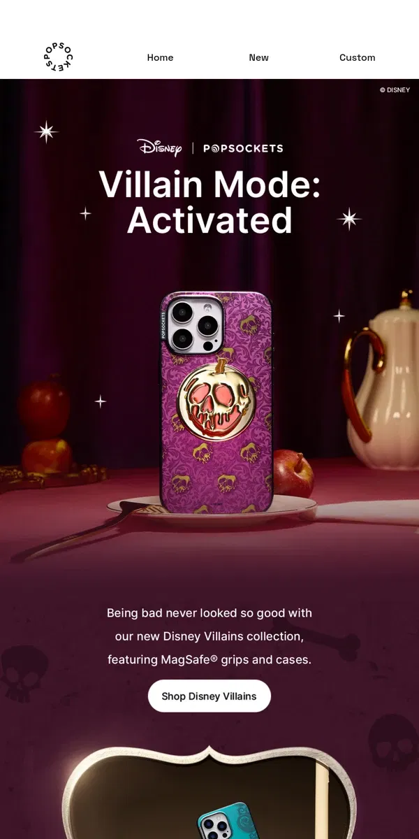 Email from PopSockets. Disney Villains have arrived 🔮