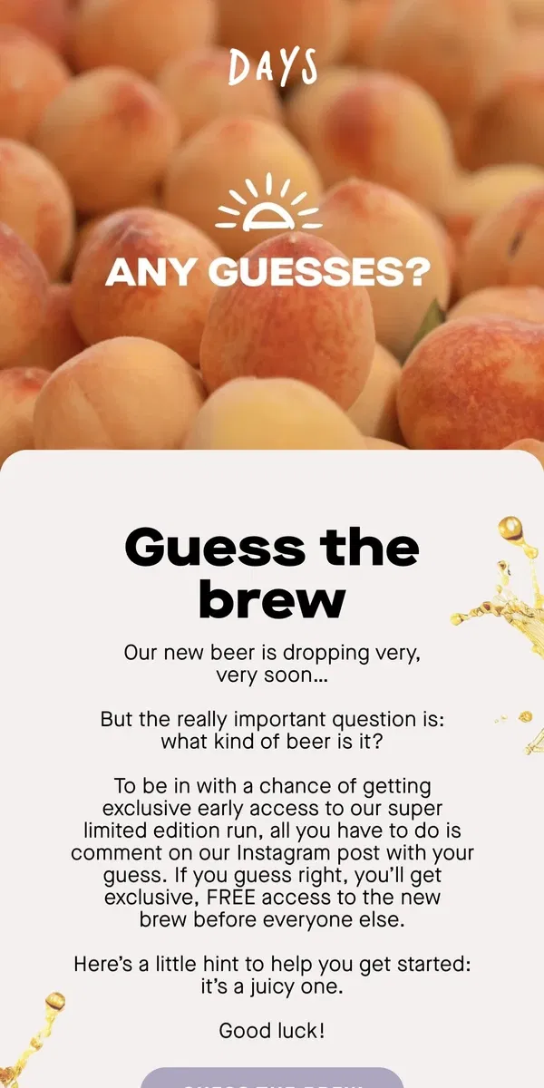 Email from Days Brewing Co. Get exclusive early access to our new brew 🍺 😱