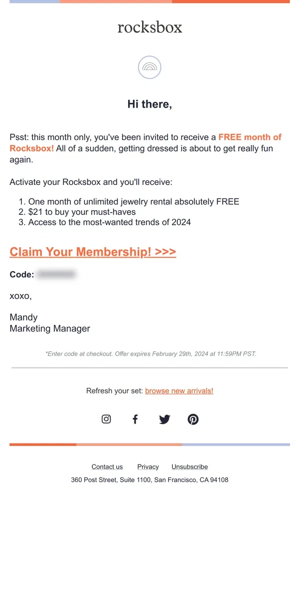 Email from Rocksbox. YOU'RE NOT GOING TO BELIEVE THIS