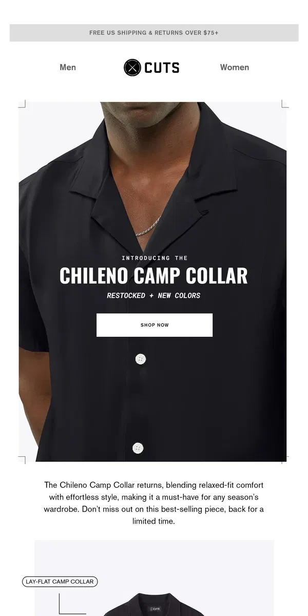 Email from Cuts. NEW RELEASE - Chileno Camp Collars