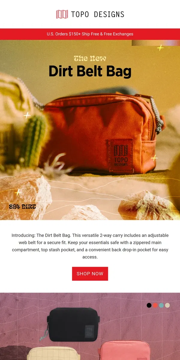 Email from Topo Designs. Your New Trusty Sidekick.