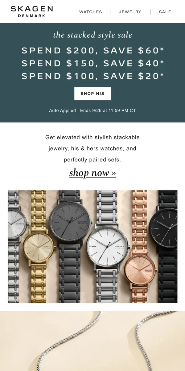 Email from Skagen. men's watches & jewelry: elevate your everyday