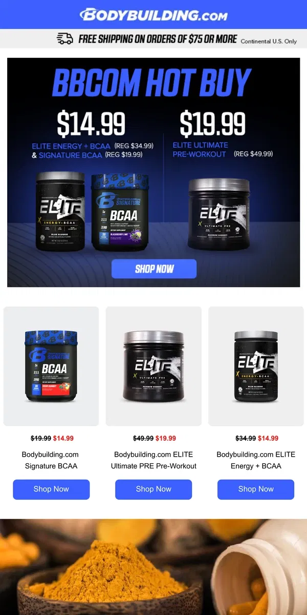 Email from Bodybuilding.com. Time to Stock Up—Hot Buys at Unbeatable Prices!