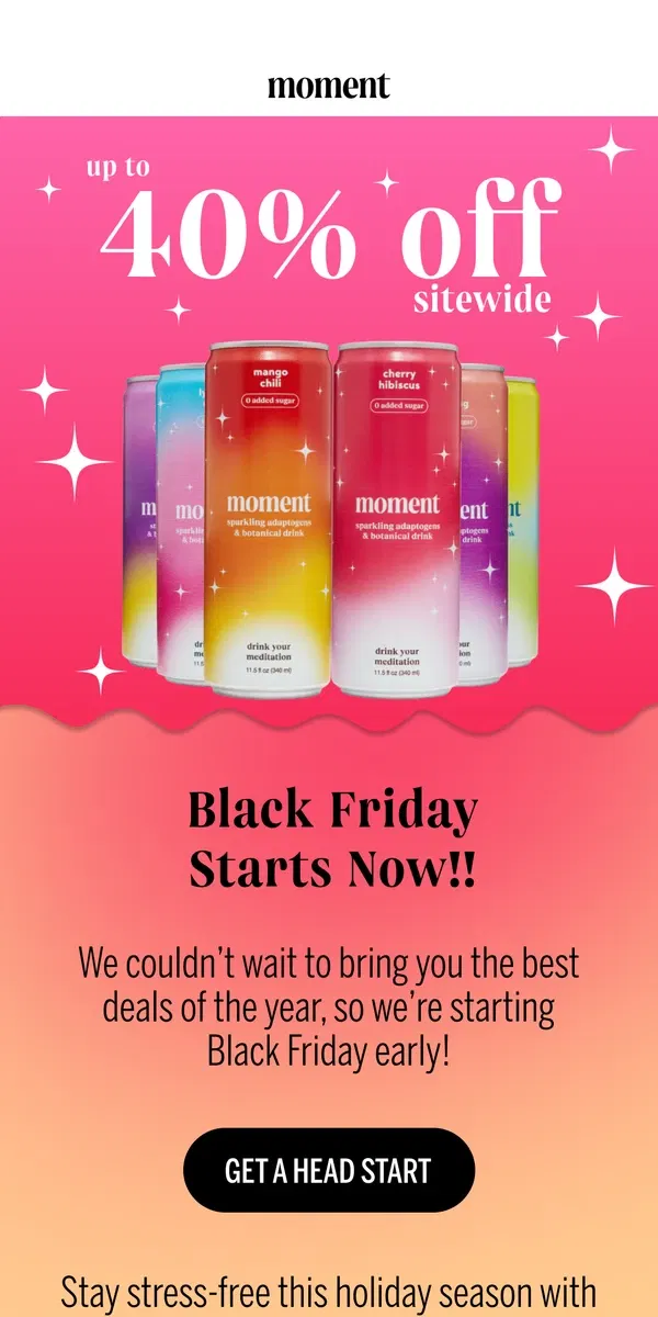 Email from Moment Drink. 🚨the biggest SALE of the year is here! 🚨