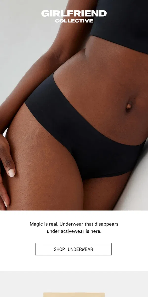 Email from Girlfriend Collective. The best underwear for activewear