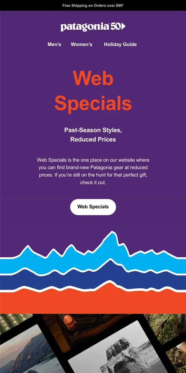 Email from Patagonia. Web specials make great gifts