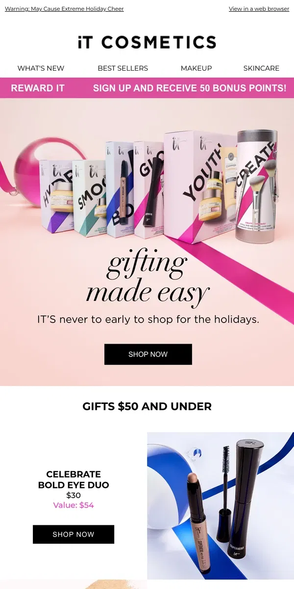 Email from IT Cosmetics. These Holiday Gift Sets are IT