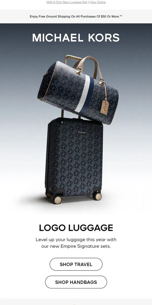 Email from Michael Kors. Plan Ahead For This Year’s Travels