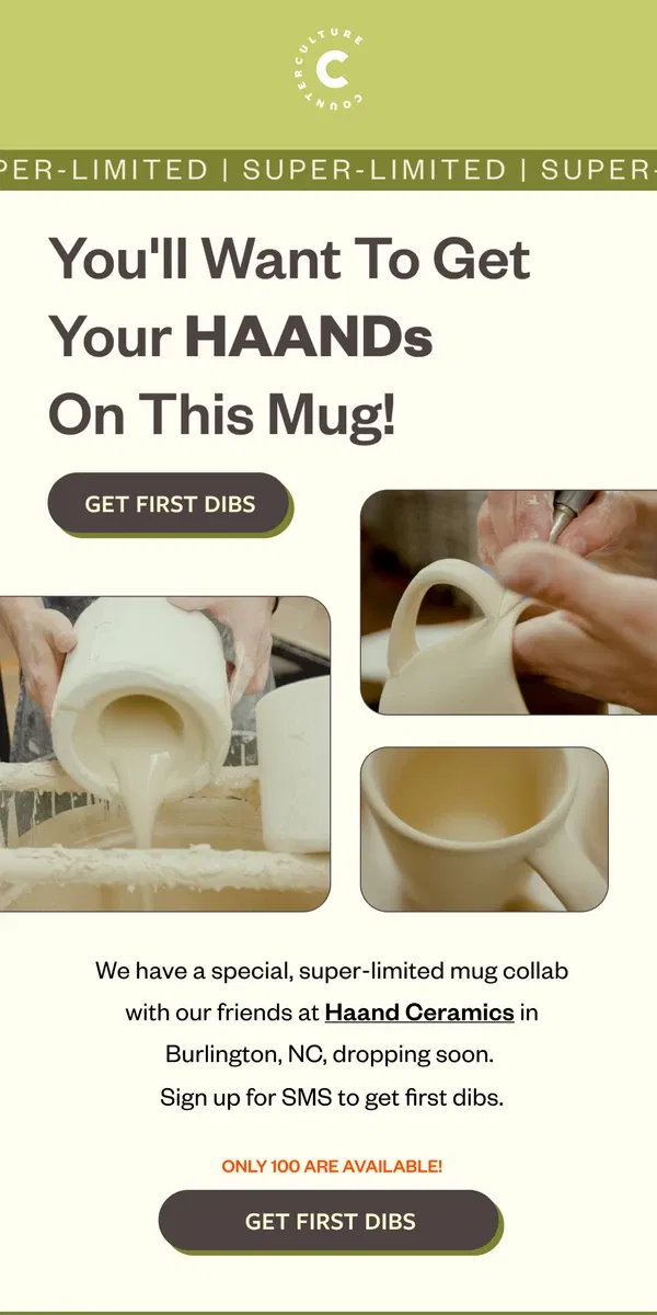 Email from Counter Culture Coffee. You'll want to get your HAANDs on this! ☕