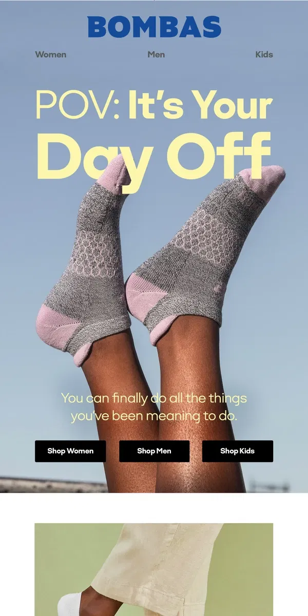 Email from Bombas. Your Weekend Uniform