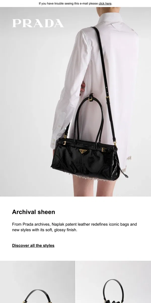 Email from Prada. Archival sheen