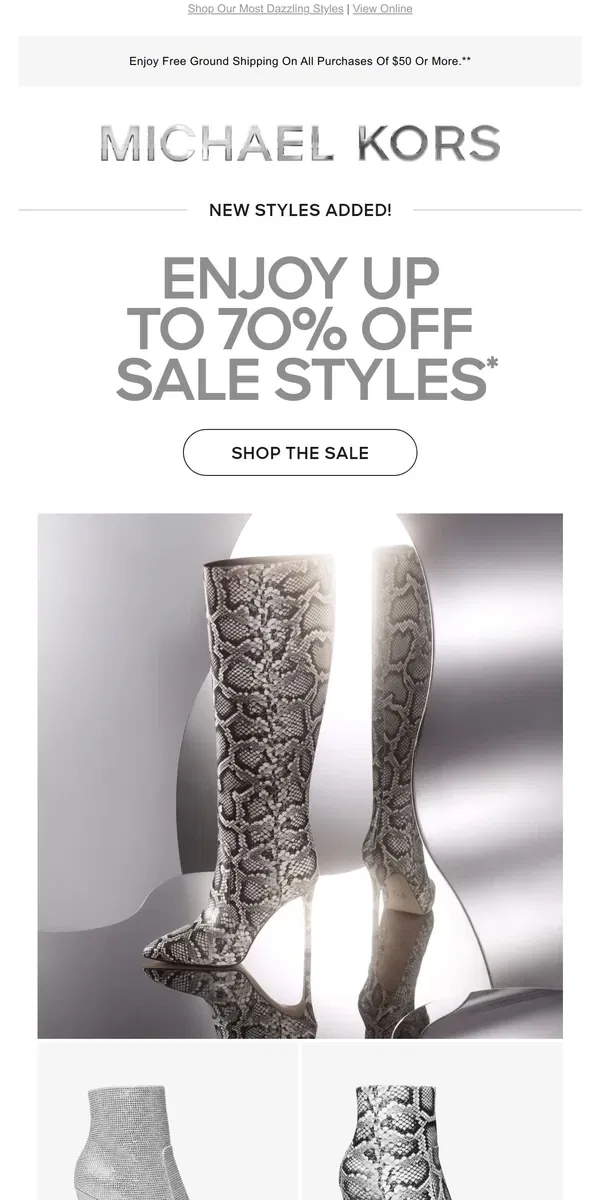 Email from Michael Kors. Sale Spotlight: Statement Boots