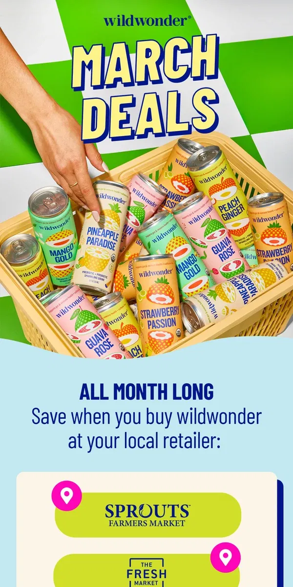 Email from wildwonder. March IRL Deals 🤑