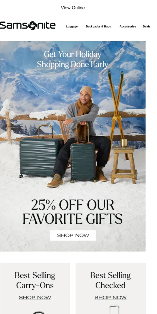 Email from Samsonite. Up to 25% Off Gifts for Everyone