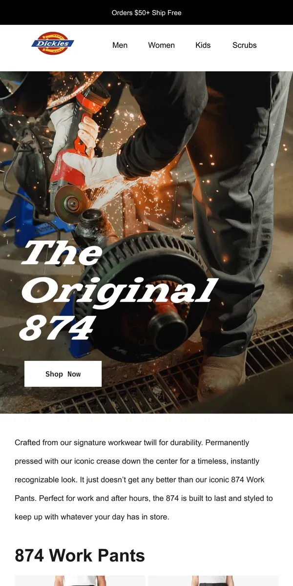 Email from Dickies. Iconic Since 1967